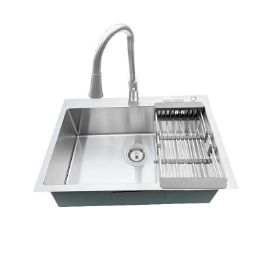 China With Faucet TALLSEN Handmade Single Sink Stainless Steel Kitchen Sink Deck Sink Faucet for sale