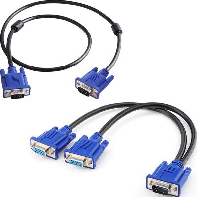 China Flexible custom 15 pin VGA spliter cable male VGA to VGA male monitor computer cable for sale