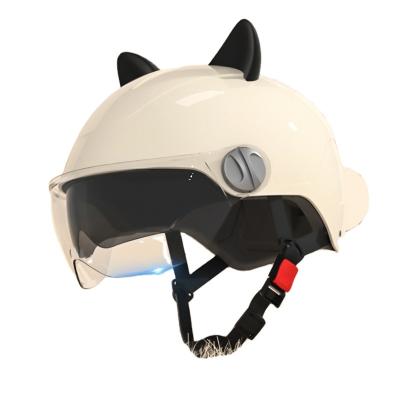 China ABS Tesglow Cartoon Cat Cute Skateboard Ladies Bike Cycling Off Road Open Half Face Full-Face Accessories Motorcycle Helmets for sale