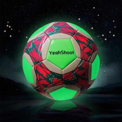 China YeahShoot Gym Basketball Soccer Ball Indoor Outdoor Boy Gifts Standard Size Holographic Luminous Reflective Long Lasting Glow In Dark Football for sale