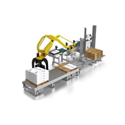 China High Productivity Industrial Automatic Food Box Bag Palletizer Machine Robot Palletizing System for sale