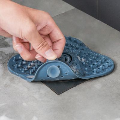 China Modern TPR Floor Drain Cover Bathroom Shower Hair Catcher Bathroom Floor Drainer for sale