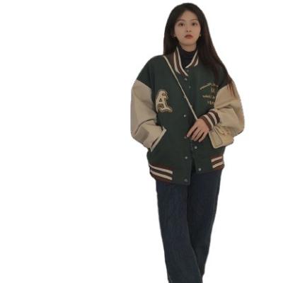 China Durable High Quality 100% Letterman Jacket Coat Embroidery Patch Cotton Baseball Vintage Letterman Jacket For Women for sale