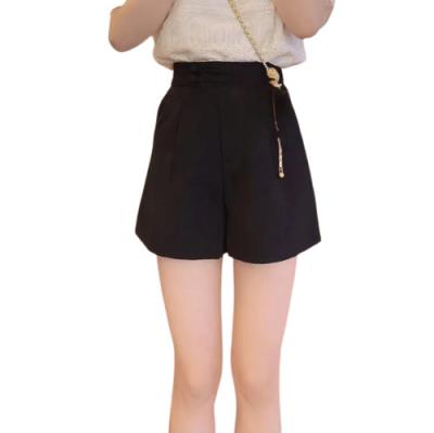 China New Summer Casual Viable All Match High Waisted Loose Fit Wide Leg Shorts Casual Suit Shorts for sale