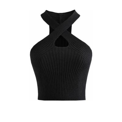 China New QUICK DRY Cross Vest Camisole Cross Hollow Crop Top Sexy Cut Out Tops With Halter Top For Women for sale