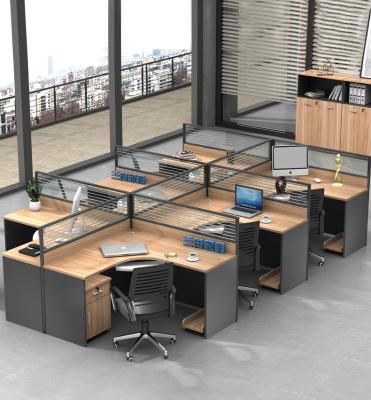 China LANRAN 6 soundproof people open office partition furniture computer work desk office furniture for sale