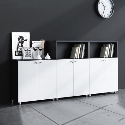 China LANRAN Wood Assembly Black Library Office Filing Cabinet Low White Wood Furniture for sale