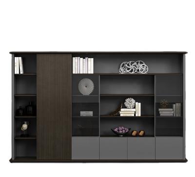 China LANRAN E1 MFC Fireproof 4/6/8 Panel Doors Modern Wooden Bookcase Office Home Furniture for sale