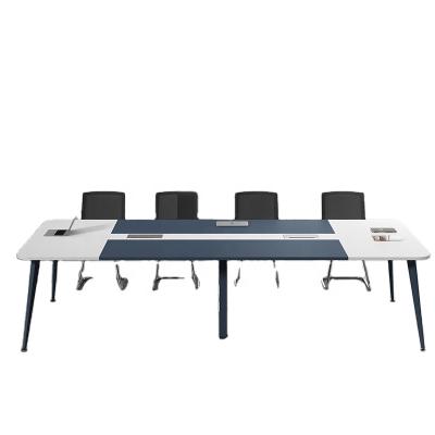 China Round Corner Design E1 Cpc Blue And White Board China Safety LANRAN Steel Office Furniture 6/8/10/12 Large Meeting Room Table for sale