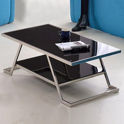 China eco-friendly & LANRAN Heavy Duty Glass Black Square Coffee Table Modern Luxury For Living Room Furniture for sale