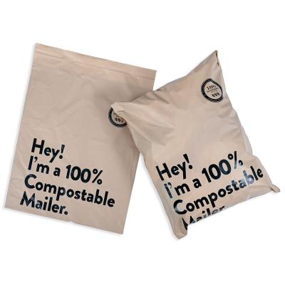 China Custom Printing Compostable Naked Beige Shipping Biodegradable Mailing Bag Custom Corn Sack Messenger Bag Purple Poly Bag Mailers for sale