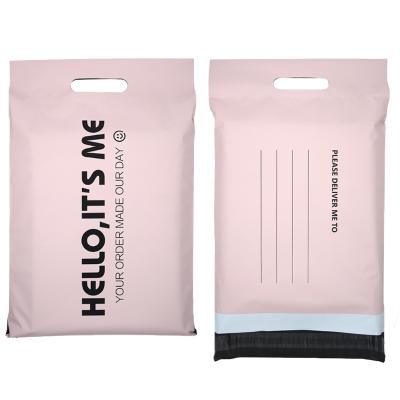 China Nice Printing Fashion Courier Bag Thank You For Your Order Shipping Bags With Durable Contact Information Pink Polymailer Address Line With Handle for sale