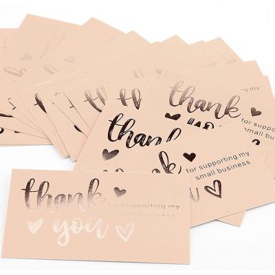 China paper & Cardboard Customized Holographic Thank You Card For Your Order Gold Embossed Custom Logo To Support My Small Business Card for sale