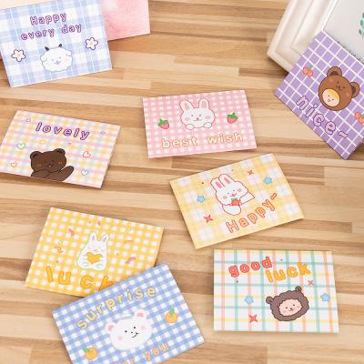 China Cute Europe Cartoon Rabbit Bear Sheep Cards Central Institute of Statistics Holiday Blessing Birthday Thank You Card Small Greeting Card for sale