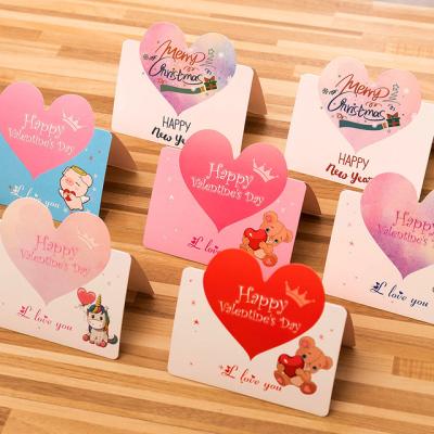 China Europe Pink Heart 2022 I LOVE YOU Greeting Cards Hot Sale Thank You Women's Birthday Mother's Day Children's Valentines Day Gift Voucher for sale