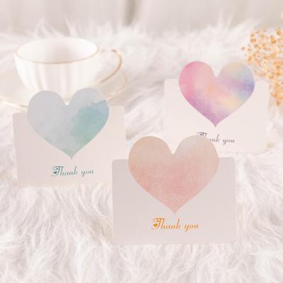 China Customized Europe Factory Price Business Heart Thank You Card With Gold Logo Custom Greeting Cards Thank You Luxury for sale