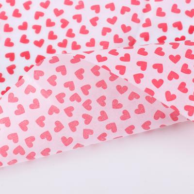 China Hot Sale Moisture Proof Rose Heart Custom Printed Tissue Paper For Gift Clothes Shoes Wrapping Paper Wrapping Tissue for sale