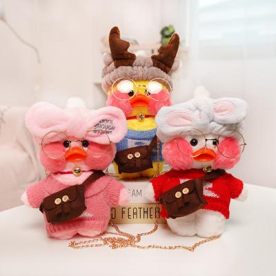 China Net Red Duck Border Doll Plush Hyaluronic Acid Plush Toys Red Little Yellow Duck Messenger Bag Doll Gift Wholesale for sale