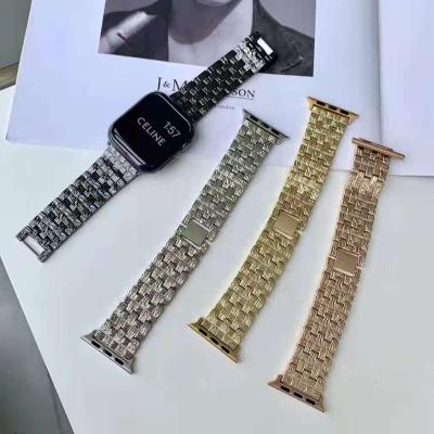 China Luxury Stainless Steel Metal Apple Smart Watch Bands/Straps Stainless Steel Strap Magnetic Metal Watches For Apple Watch 7/6/5 for sale