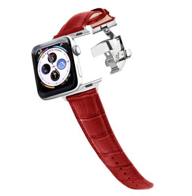 China Luxury Genuine Leather Bands Smart Series 6 Apple Watch Women Strap Designer Leather Men Watch Strap for sale