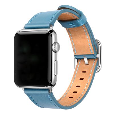 China Luxury Brand High Quality Classic Square Buckle Leather Strap for Comfortable Ventilation for Apple Watch 6/5/4/3/2/1 for sale