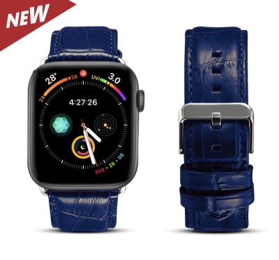 China 2020 New Apple Watch 6 Band Strap Genuine Leather Crocodile Leather Top Texture For Apple Watch Band for sale