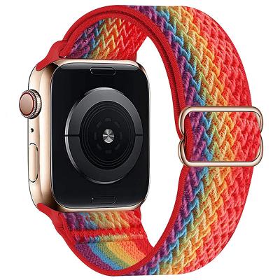 China Various Fabric Designs Adjustable Solo Buckle Nylon Cloth Strap , Braided Strap For For Apple Watch iWatch 5 6 4 3 2 1 SE for sale