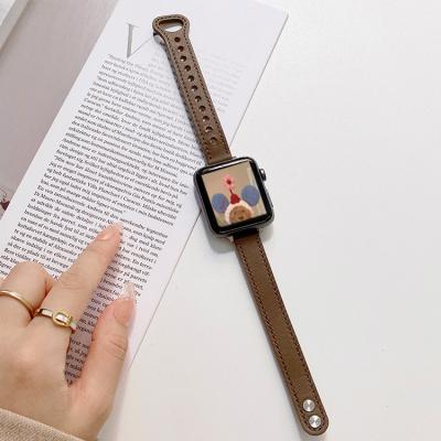 China High Quality Leather Nail Dual Comfort Band Fanshion Watch Waist Slim Stylish Replacement Strap Suitable For Apple SE4/5/6 for sale