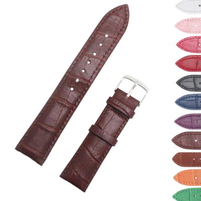 China Luxury Custom Colored Crocodile Top Grain Factory Brand Watch Straps Genuine Leather High Quality Printed Band for sale