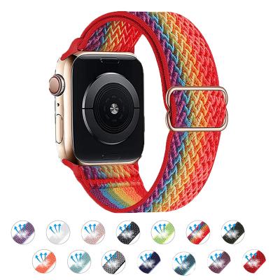 China Fabric Nylon Cloth Strap , Adjustable Solo Buckle Braided Strap Various Designs For Apple Watch iWatch 5 6 4 3 2 1 SE for sale