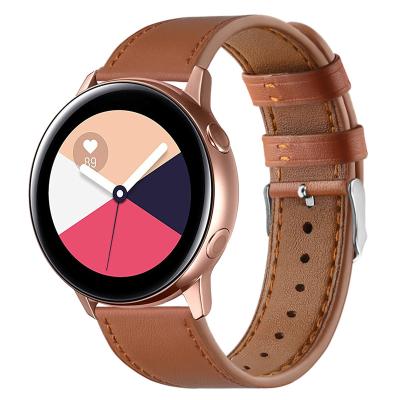 China Luxury Hot Selling Replacement Strap Leather Watchband For Galaxy Fitness Smart Watch Band 20mm 22mm for sale