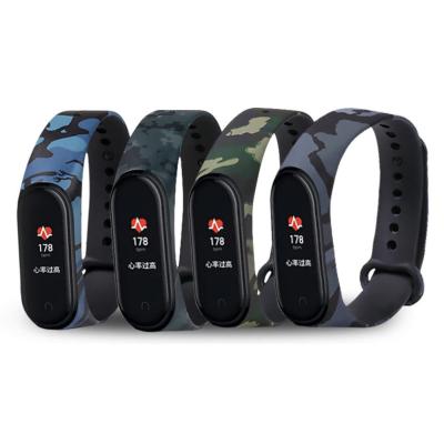 China Wholesale Fanshion motion camouflage silicon strap for MI band 3 4 sports fit MI band strap for xiaomi for sale