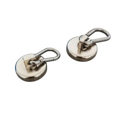 China Industrial Magnet Power Strong Neodymium Hook Magnets With A Spring Closing Carabiner Hook for sale