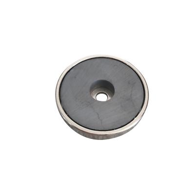 China Industrial Strong Powerful Magnet Ferrite Pot Shallow Magnets With Mounting Hole for sale