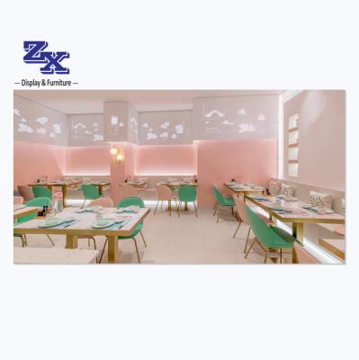 China Fashion fashion dessert shop display furniture restaurant display tables chairs for sale