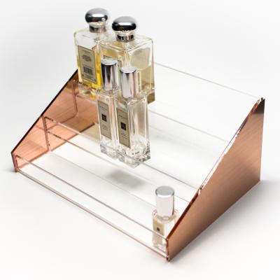 China Acrylic Beauty Perfume Display Rack Modern Mirror Double Sides for sale