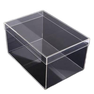 China Modern Custom Clear Acrylic Shoe Boxes With Lids Quality Clear Acrylic Gift Boxes for sale