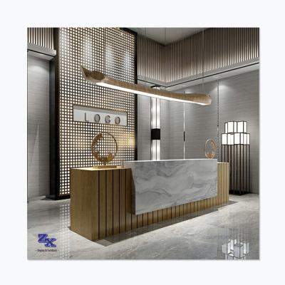 China Veneered Customzied Beauty Salon Furniture Reception, Beauty Salon Front Desk, Beauty Salon Cashier Counter for sale