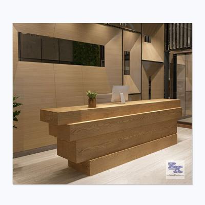 China Clothing Store Front Desk Cashier Counter Veneered Furniture for sale