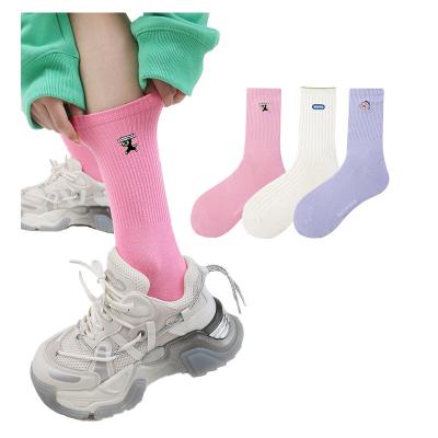 China Fashion Novelty Antibacterial Wholesale Calf Sock Antibacterial Cotton Adult Casual Colorful Crew Socks For Women for sale