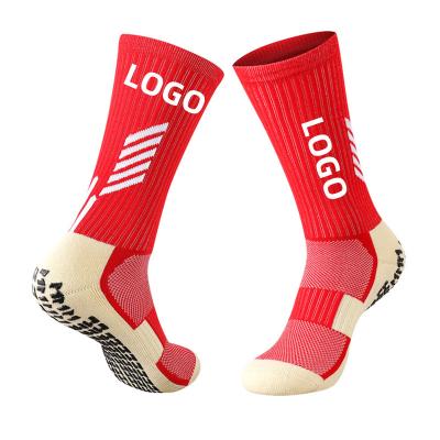 China Custom Made Terry Training Sports Socks Anti Slip Athletic Sports Grips Soccer Breathable Thick Breathable Socks Men's Training Socks for sale