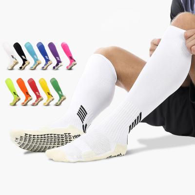 China Custom Grip Mens Socks Long Tube Football Logo Jacquard Anti Slip Knee High QUICK DRY Football Socks for sale