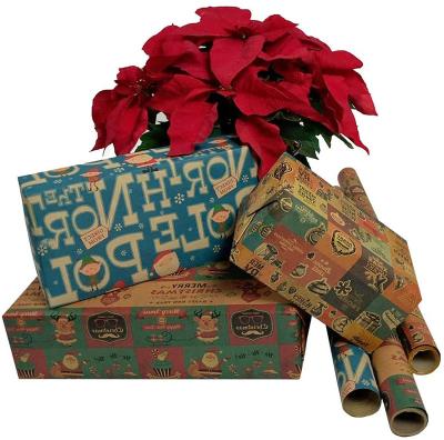 China CHRISTMAS KRAFT Custom Printed Wrapping Paper Roll Gift Wrapping Paper Manufacturer Roll wrapping paper for sale