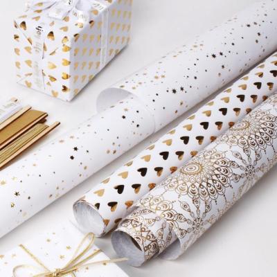 중국 ELEGANT WHITE & GOLD wrapping paper christmas gift wrapping paper rolls Wholesale christmas wrapping paper 판매용