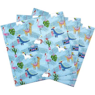 중국 Hot Sale Custom Logo clothes paper Printed Gift Tissue Wrapping Paper For Factory Price of Llama Dinosaur Unicorn tissue paper 판매용