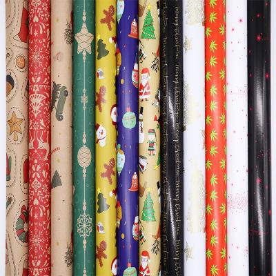 Cina Christmas Packaging Rolling Paper Brown Kraft Paper Roll Creative Custom Gift Wrapping Paper Roll in vendita