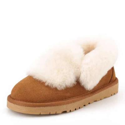 China Round Sheepskin Wool Fur Lining Youth Children Winter Hot Selling Leather Top Boots for sale