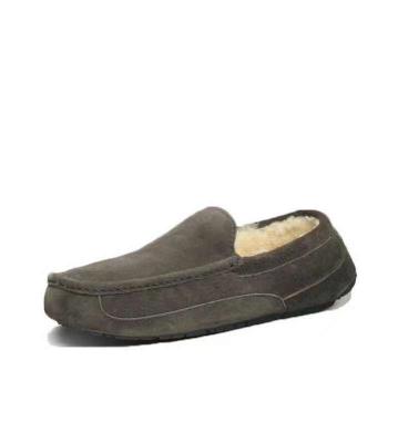 China CUSHIONING Slippers Men Slip Slippers Outdoor Indoor Warm Slippers With Fur Sheepskin Lamb Fur Lining Wholesale for sale