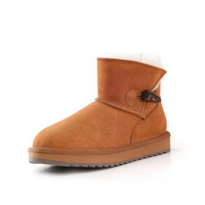 China Round Christmas Gift for Girls Winter Sheepskin Boots Real Women Rocker Boots Waterproof Women Leather Top Boots for sale