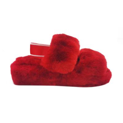 China 2021 Breathable designer Slides fur slipper for women wholesale cute uggslippers hairy slipper for women woolen slippers for sale